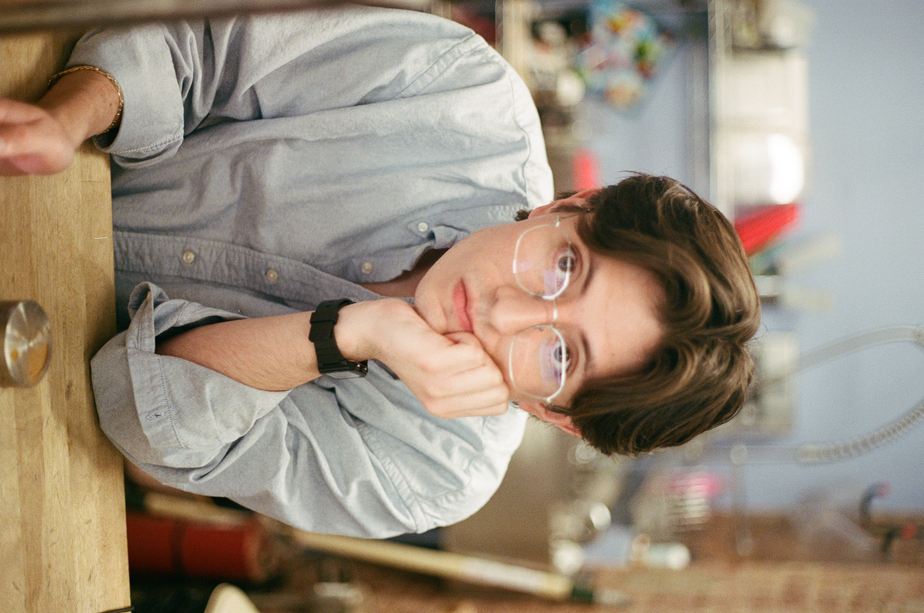 Elias looking artistically pensive.